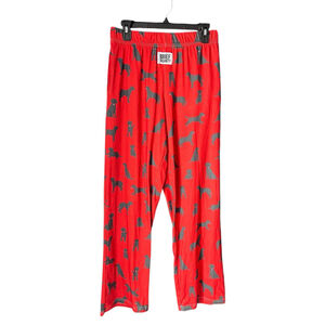 Brief Insanity Dog Pajama Pants Medium Red Puppy Print Lounge